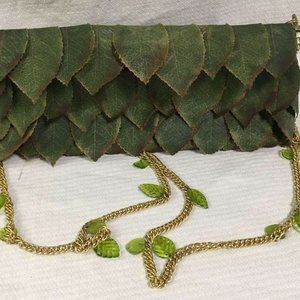 Carmelita Forest Green Leaf Mini Shoulder Purse